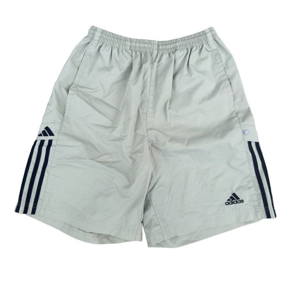 Adidas Vintage‎ 2002 Y2K Workout Shorts Beige / Black Youth XL (18-20 Years Old)